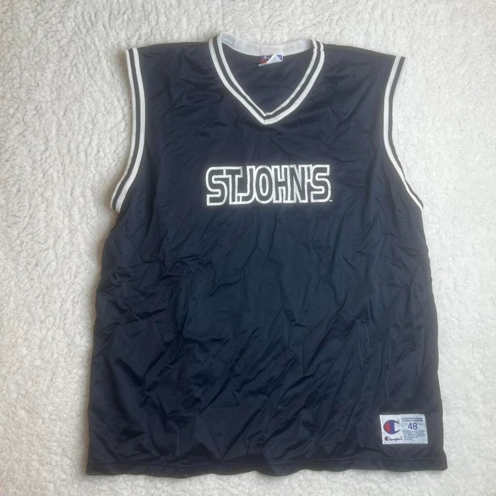 Vintage St. John's university men's blue mesh champion jersey‎ basketball